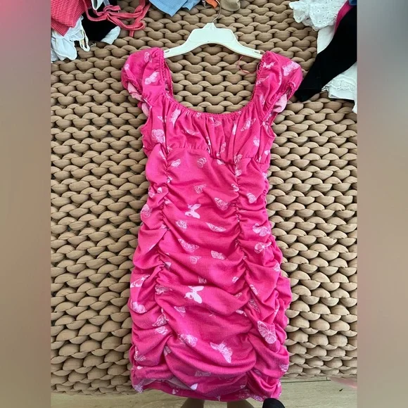 urban outfitters pink butterfly dress Pink Urban Outfitters butterfly dress